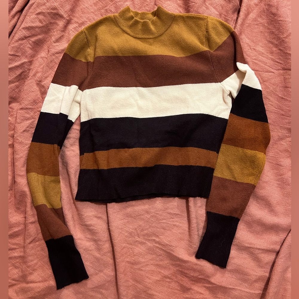 Express x Negin Mirsalehi Striped Cropped Sweater Top Size XS